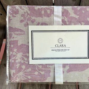 Surya Clara LINEN COTTON BLEND Duvet Cover & Shams Set - King / Cal King